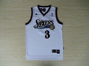 Maillot De Basket Philadelphia 76ers Allen Iverson 3 Engrener Blanc Retro